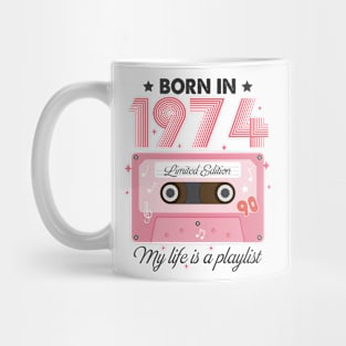 1974 Vintage, 1974 Birthday, 50th Birthday, My Life Is A Playlist Mug